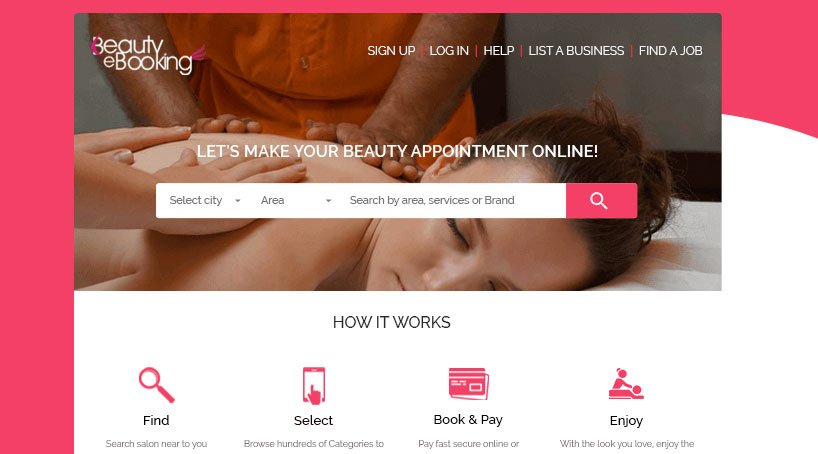 beauty salon and spa booking app